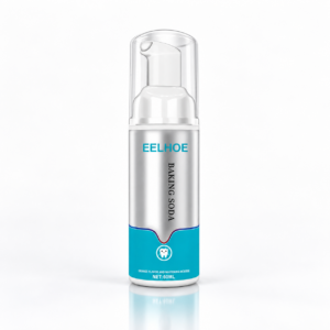 Flacon de mousse dentaire EELHOE avec pompe et capuchon transparent, entier sur fond blanc